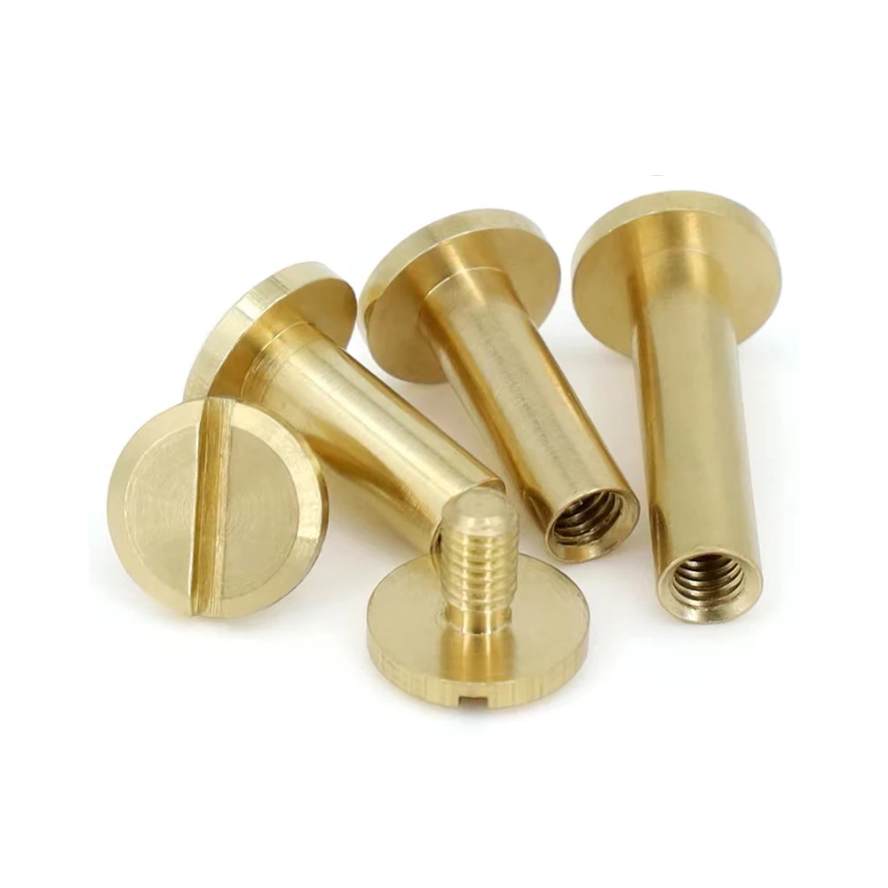 Slotted Chicago Screw Rivet M3 Plastic Male Female Screw Brass Slotted Chicago Book Bindi Belt Screw