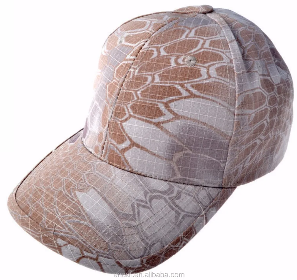 Оптовая продажа 6 панелей Спортивная камуфляжная шляпа rip stop green python