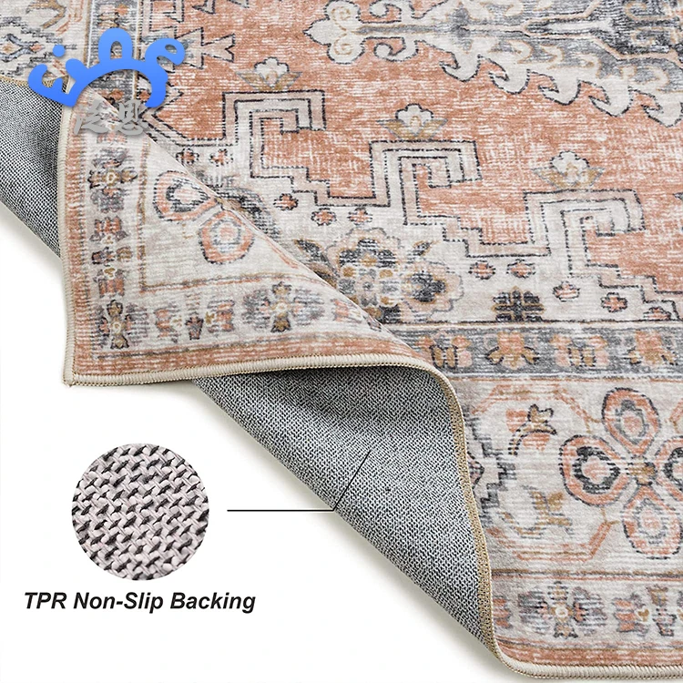 Modern Non-Slip TPR Backing Faux Fur Throw Rug Abstract Non Shedding Faux Wool Soft Fuzzy Rug  Durable Floor Mats for Home