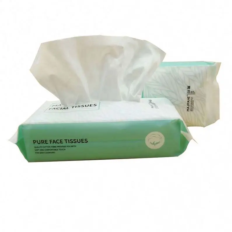 Square Tissue Paper  For Sensitive Skin Thick Cosmetic Cotton Towel