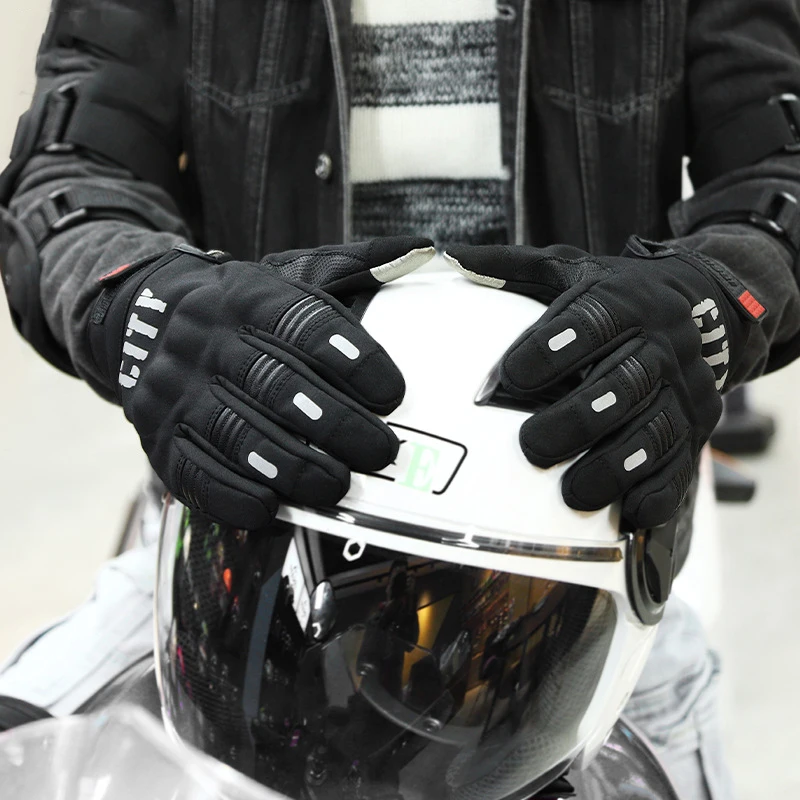 fleece-lined thickened motorcycle warm touch screen windproof outdoor CITY riding gloves