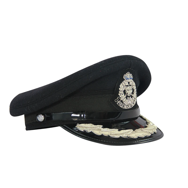 Security pointed hat black cotton breathable customizable size police wearing pointed hat