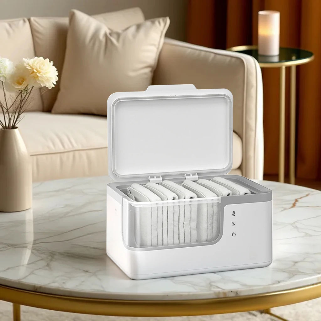 Customized Smart Precise Temperature Control Large Capacity Portable Diaper Wipe Warmer with Changing Light
