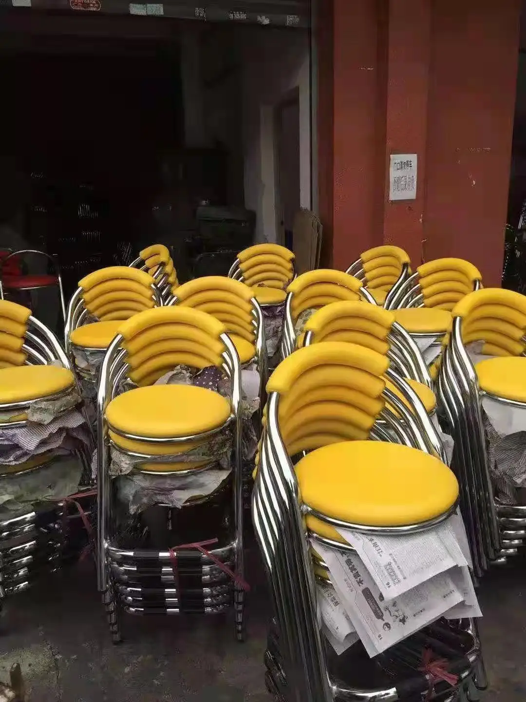 wholesale bar stool high chair de manufactural luxury Leather seat high bar chair bar stool high chair white and gold for