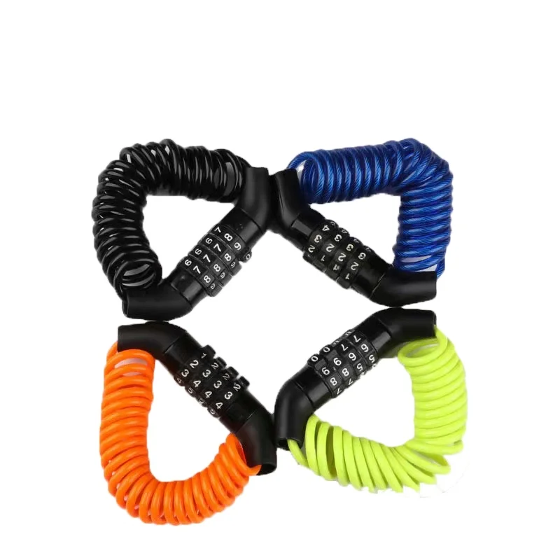 Mini Anti-theft Helmet Lock 4 Digit Password Bicycle Lock For Scooter Motorcycles Cycling Portable Bike Cable Lock