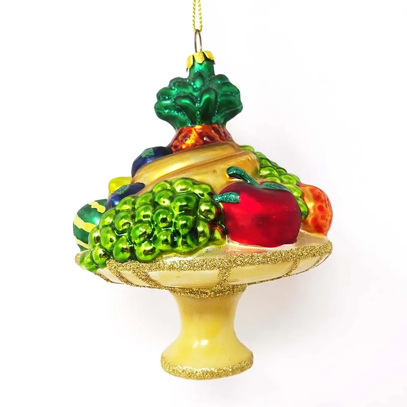 Factory wholesale hanging glass bauble stack of three wine barrel ornaments