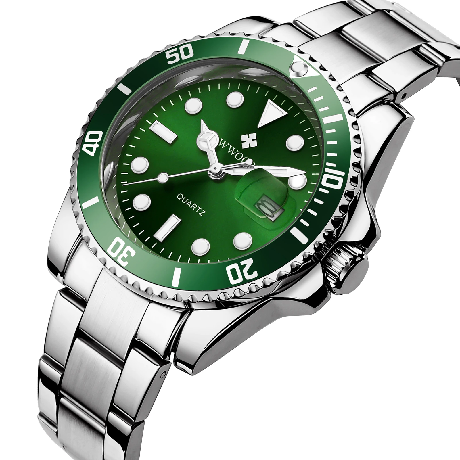 Quartz watch accurate green Luxury watch Golden 2020 new arrival  green water ghost watch men