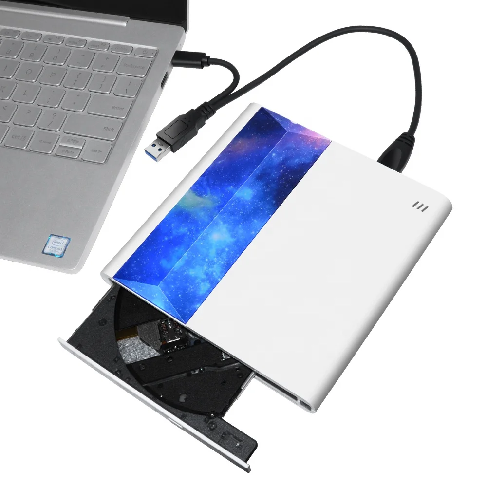  Портативный usb-проигрыватель 2 в 1 внешний dvd-проигрыватель для ноутбука Macbook и поддержка