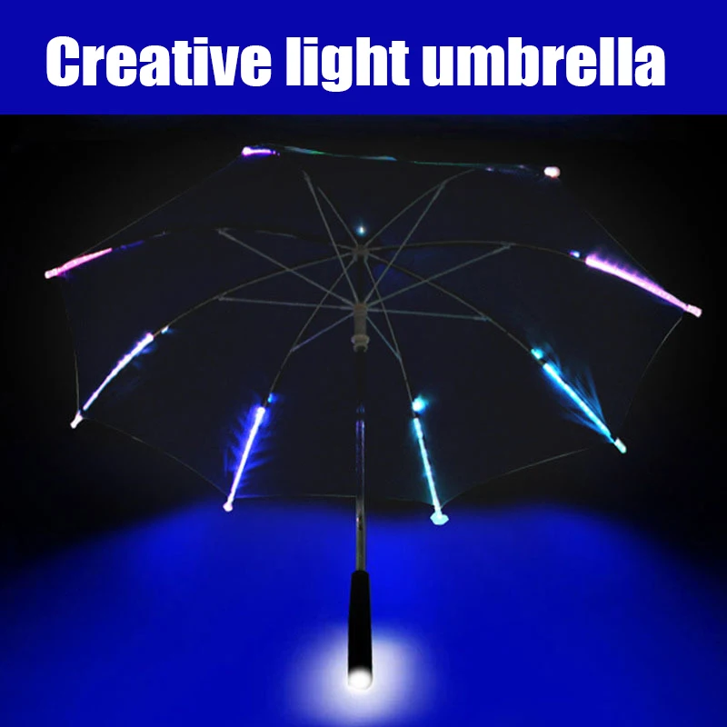 Sun umbrella Manufacturer customized wholesale straight LED color changing light umbrella sunshade umbrella customized logo