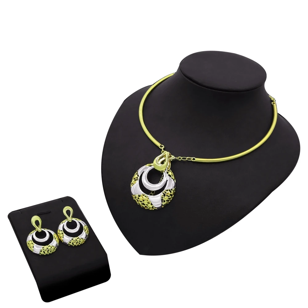 Yulaili 18K итальянское Золото оптом модные ювелирные наборы прямые продажи с завода ожерелье серьги дизайн свадебные женские ювелирные наборы