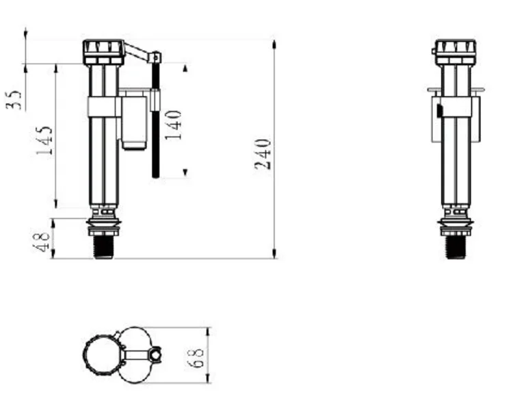 Toilet Fill Flush Valve PP Dual-flush Cistern Full Fittings Toilet Tank Accessories