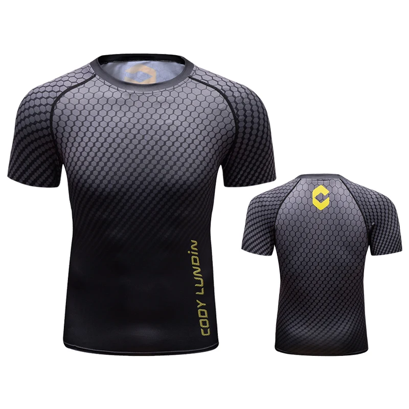 Wholesale MMA bjj wear rash guard custom compression gym mens sublimation printed logo graphics t shirt