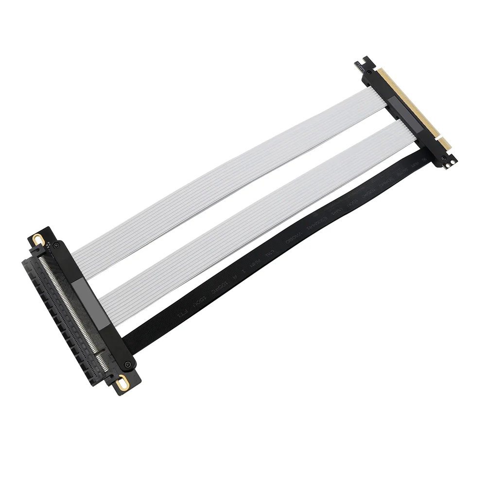 PCIE 5.0 Cable x16 Riser Card 180 Degree 20cm for 1U 2U Card 128GB/S Gen 5 PCI Express Chassis Graphics Card Extension Cable