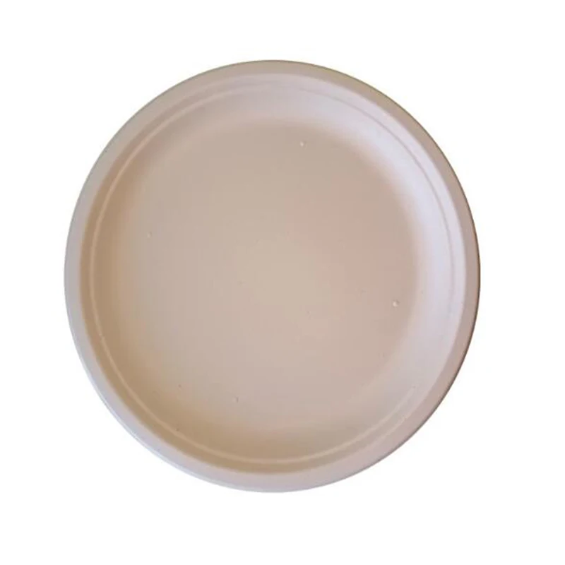 OEM ODM Eco Friendly Disposable Biodegradable Sugarcane Pulp Bagasse Sugar Cane Tableware 6 inch Food Round Plate