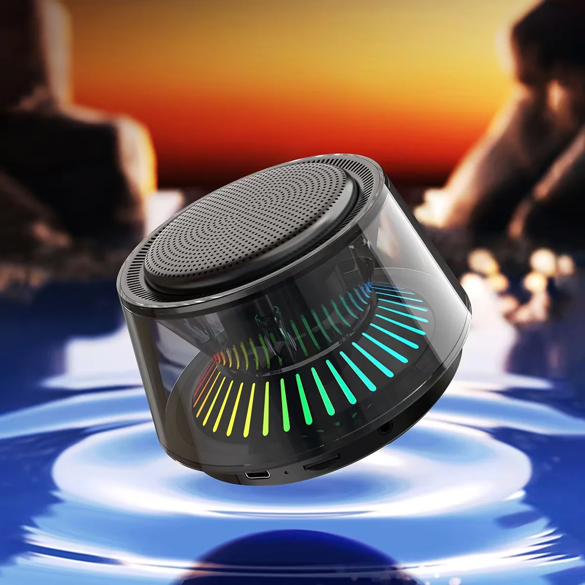 Atmospheric Smart Control Mini Wireless Bluetooth Speaker Waterproof Outdoor Use for Mobile Phones and Audio Players with Light