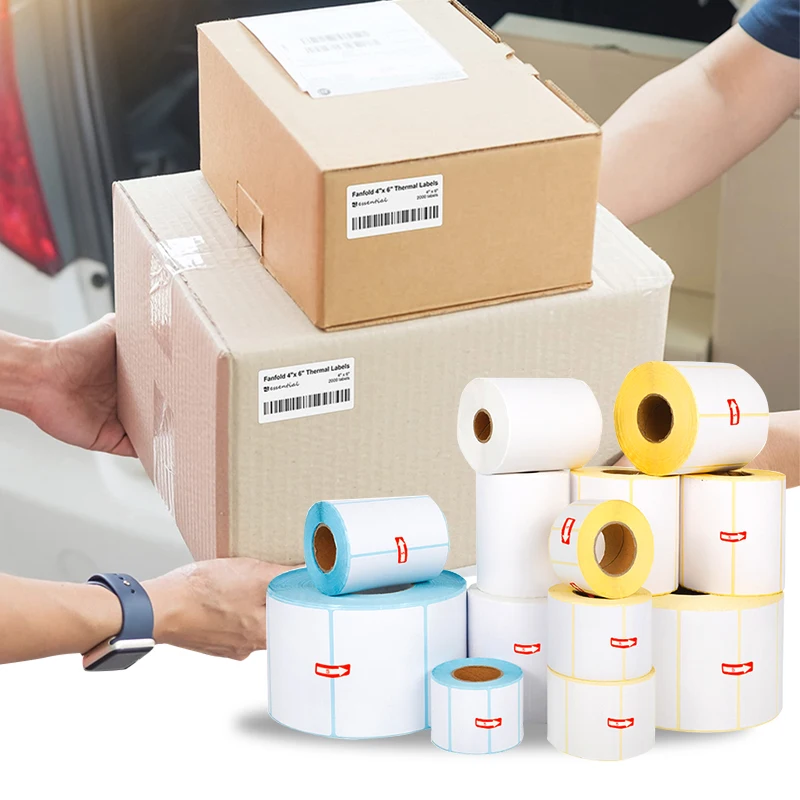 Yellow Pharmacy Ready To Ship Thermal Label 58*39Mm Label For  Printer