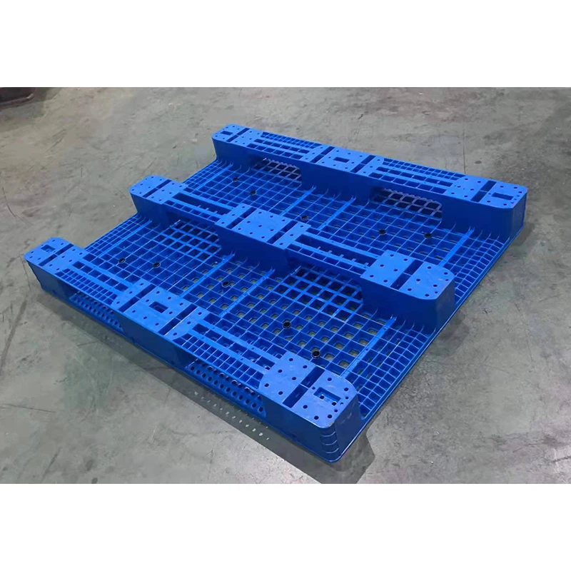 LIKU Heavy Duty Euro Size Plastic Pallets Large HDPE Stackable Warehouse Storage Single Sided Palette for Warehouse Storage