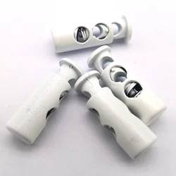white toggles double cord lock stoppers toggle drawstring rope cord stopper for clothing