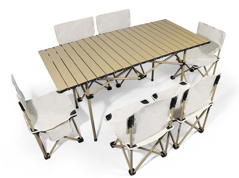 Outdoor folding set camping stand Portable car barbecue camping chair Egg roll table Picnic tables and chairs