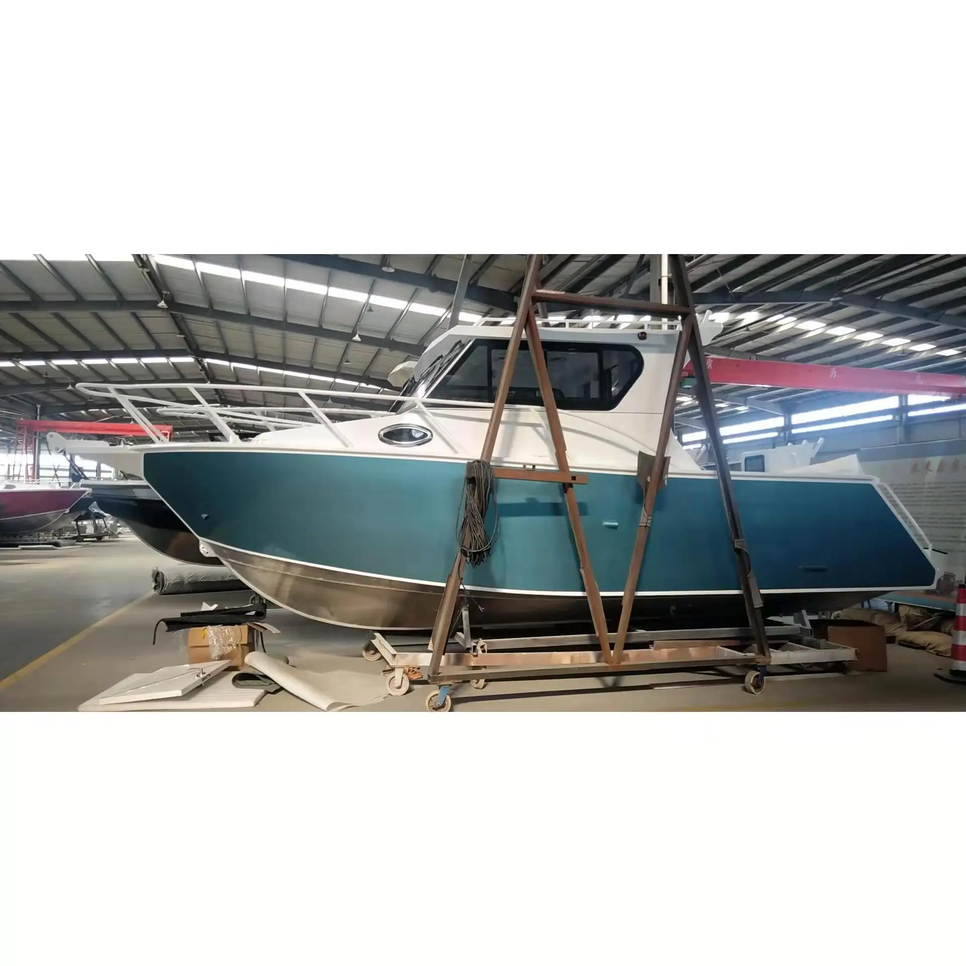 Chinese Gospel Boats for Sale Thailand- 7.5m /25ft Lifestyle Aluminum Fishing Boat with kitchen area & enclosed cabin door