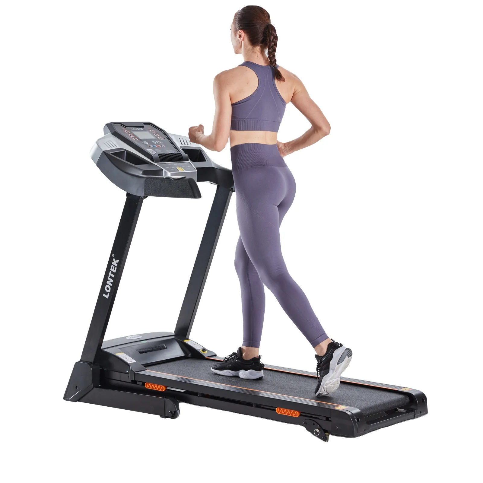 Folding treadmill for home gym exercise, treadmill with incline and calorie monitor