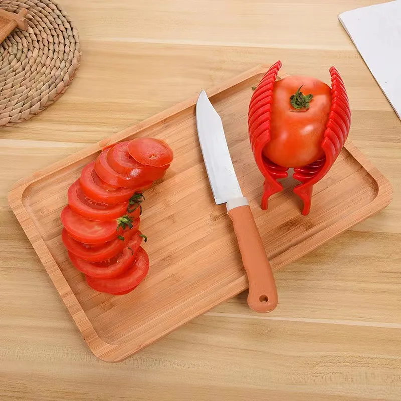 Kitchen Accessories Multipurpose Plastic Onion Vegetable Holder Lemon Cutter Tomato Slicer