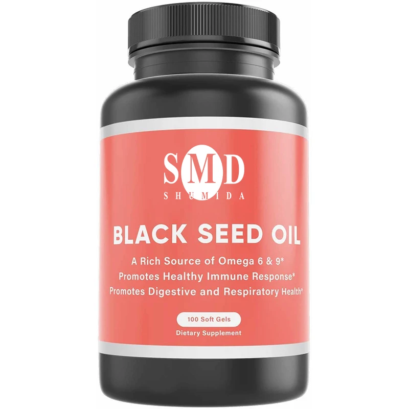 Private Label Black Seed Oil Softgel Capsules Non-GMO & Vegetarian Cold-Pressed Nigella Sativa Pure Black Cumin Seed Oil Softgel