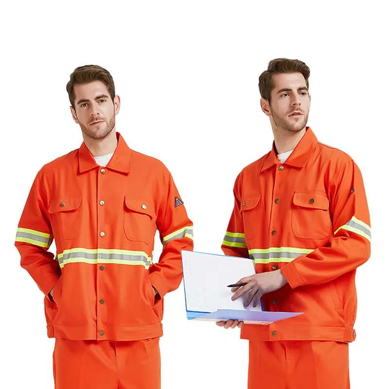 Customizable Cotton Fire Retardant Working Clothes with Reflective Strips Welding Clothing
