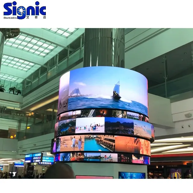 Signic внутренний SMD1010 256*128 мм P2mm маленький гибкий светодиодный настенный мини-видеоэкран дисплей рекламный экран