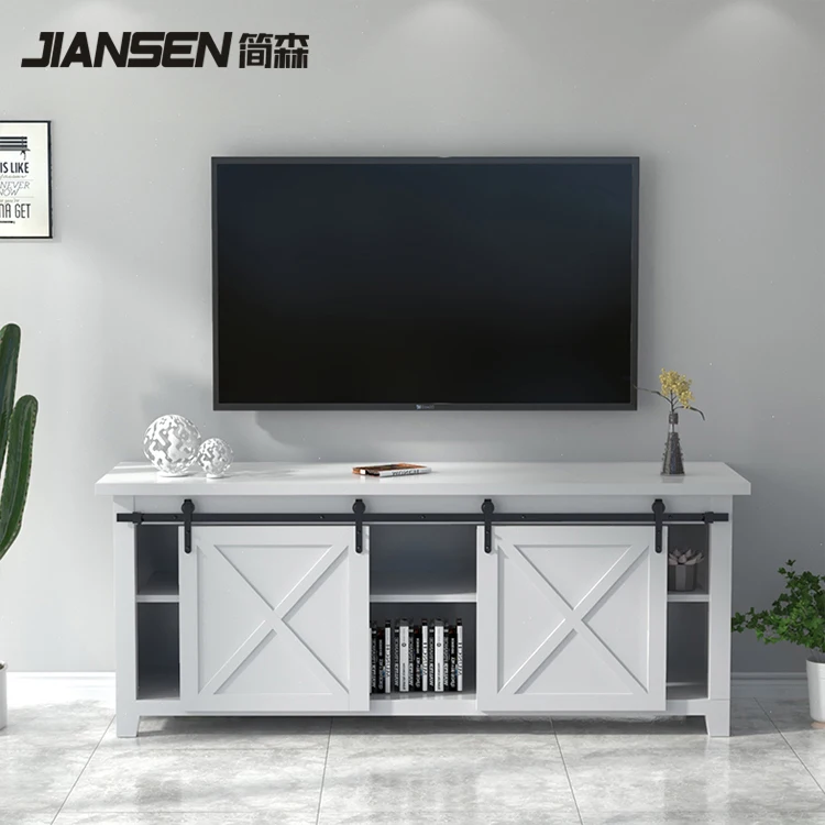 Jiansen Good Quality Mini Hanging Rail Silding Carbon Steel Wooden Cabinet Door Roller Rail For Double Door