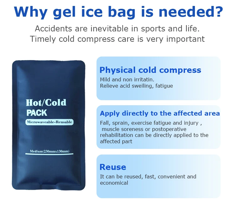 High Quality Blue Red Body Medical Therapy Health Care Reusable Ice Gel Hot Cold Packs