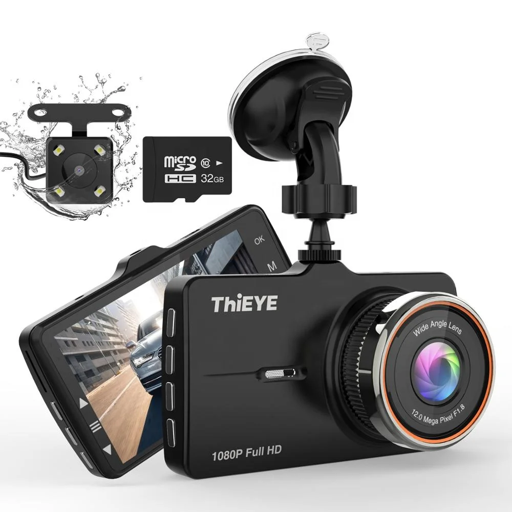 1080P Автомобильный черный ящик DVR передние и задние двойные линзы камеры автомобиля реальные 1080p видеорегистратор с двумя камерами для приборной панели SD карты