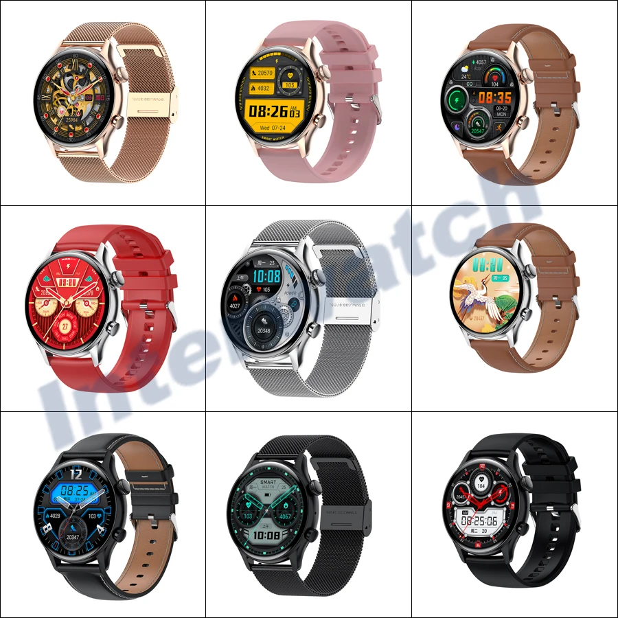 Interwatch 2023 NEW Android OS IP68 black AMOLED 1.36 inch full screen touch magnetic charging music control smart watch 2022