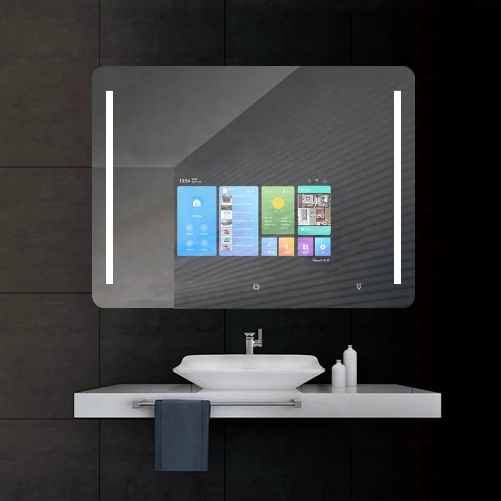 Bathroom Android smart magic mirror tv with touch screen functions