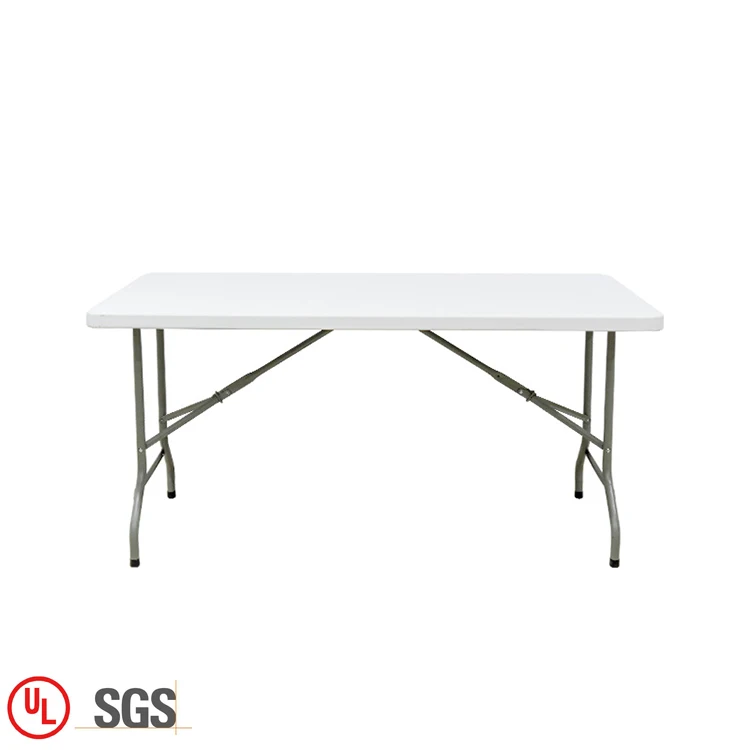 White plastic outdoor fold foldable folding portable catering picnic Rectangle Folding Table 5FT 4 person