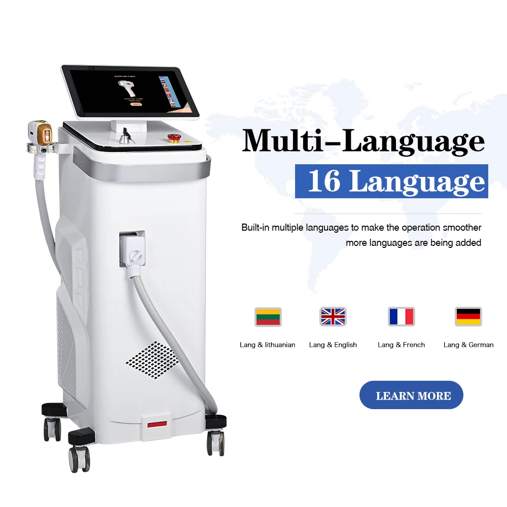 High Power Depilator Aesthetic Diode Removal Machine Laser Hair Removal 808nm 3 Wavelength Stationary 755nm 808nm 1064nm 