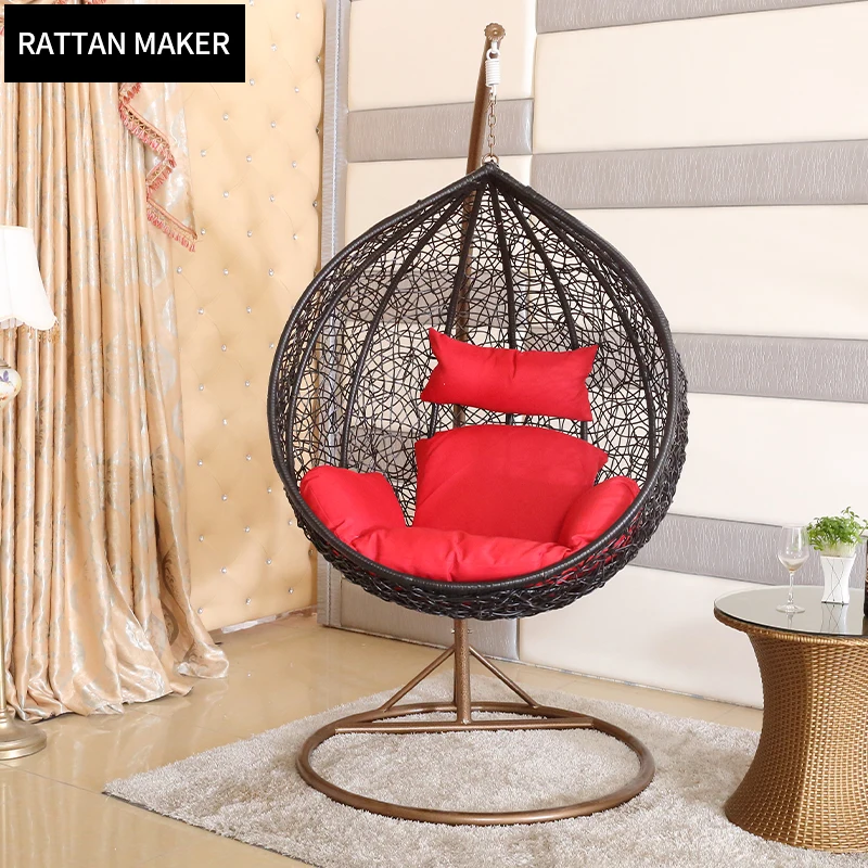 2021 Hot Selling Hanging Rattan Wicker Seat Garden Patio Egg Swingings Chairs Outdoor