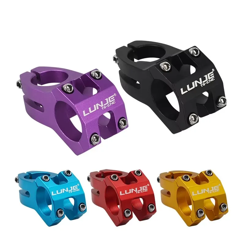 LUNJE MTB Bike Stem 31.8x45mm Bicycle High-strength Short Handlebar Stem Aluminum Alloy Bridge Racing Downhill Bike Stem