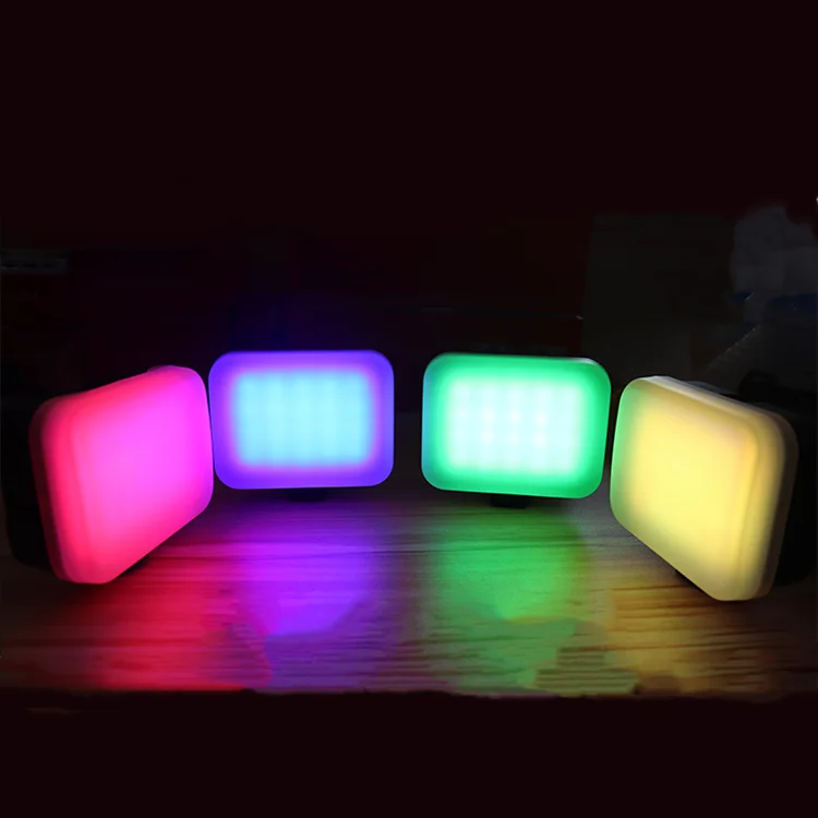 Rechargeable Mini Portable RGB Camera Mount Video Light Fill Live Stream Light With 3 Hot Shoe for Youtube Tik Tok Vlog