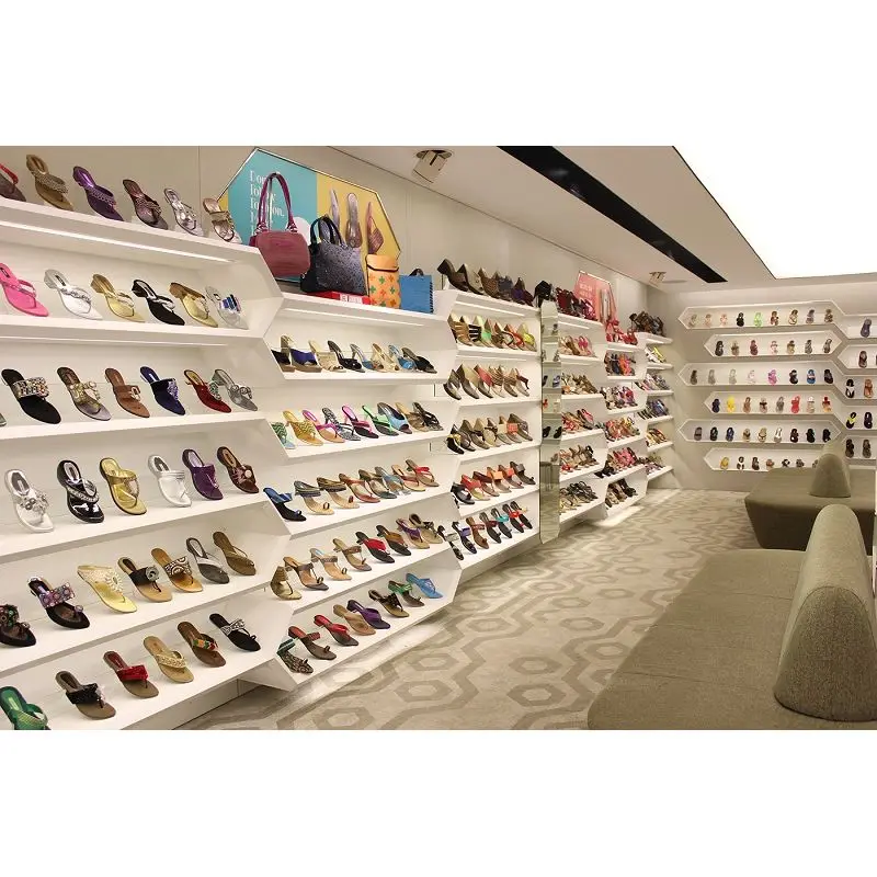 Деревянный стеллаж для обуви/полки украшения магазина обуви