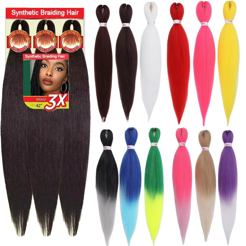 Fujia wholesale 3 pack pre stretched  braiding bundles hair wholesale hot water braids in bundles buy bulk