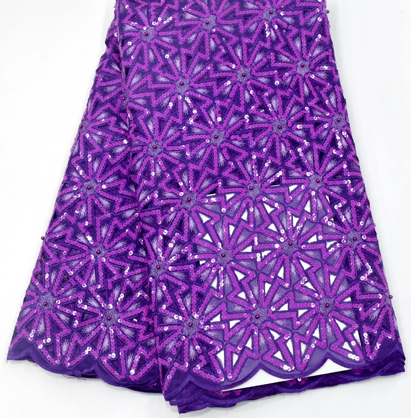 Handcut Full Sequins Nigeria Wedding Party Dress Fabric