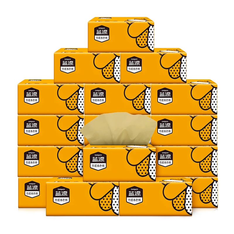 white facial tissue 3 ply Tissues Panda  design virgin bamboo pulp