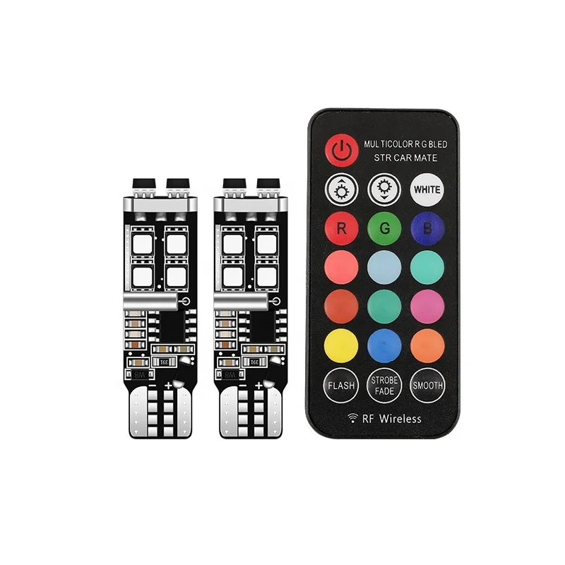 Led High Light Driving light T10 3030 10smd Canbus Led W5w T10 194 3535 colorful width light  Led 3030 RGB led light car