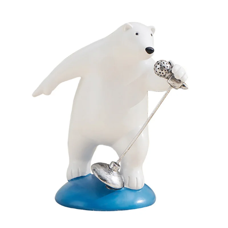 Band Music Bear Figurines Modern Resin Nordic Decor Figurines For Interior Sculpture Living Room Home Decor Accessory