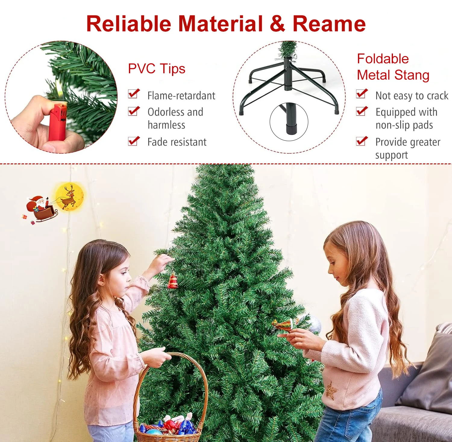 Corner Spray Paint Christmas Tree 240Cm Folding Christmas Tree Artificial With Rgb Lights