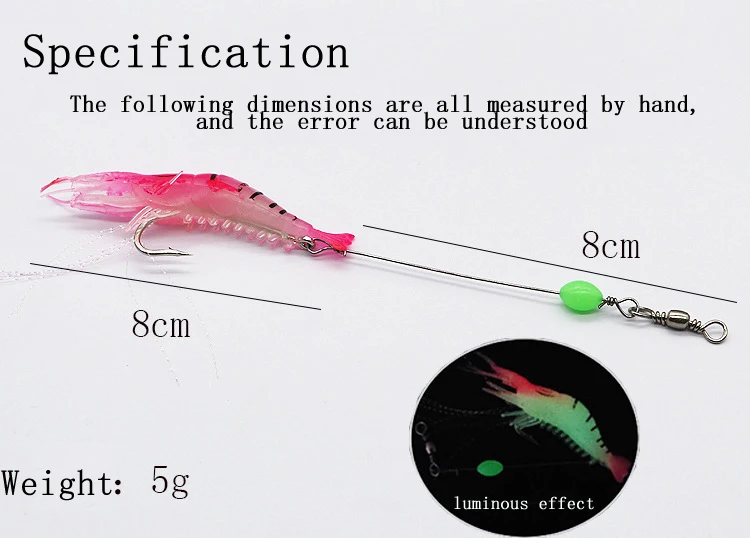 Wholesale Luya Shrimp Bait With Hook Shrimp 8cm/5g Bionic Bait Soft Shrimp