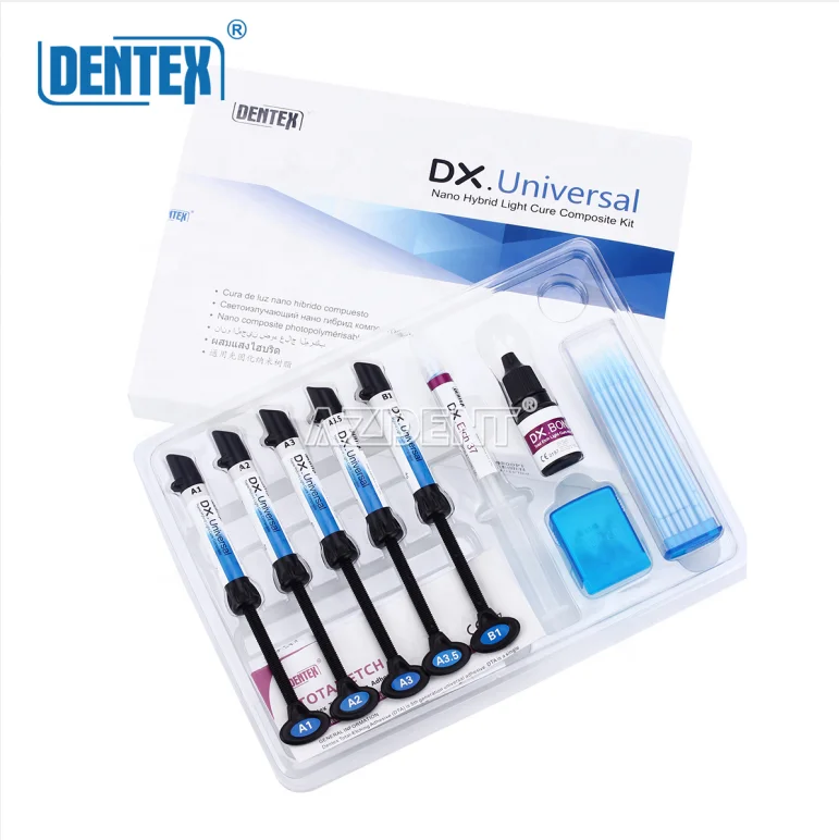 DX.Universal Dental Light Cure Composite Resin Kit Shade Etching Gel Adhesive