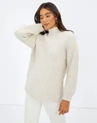 Классический шерстяной белый свитер VSCOO на заказ, пуловер большого размера, Смешанная водолазка, женские свитера