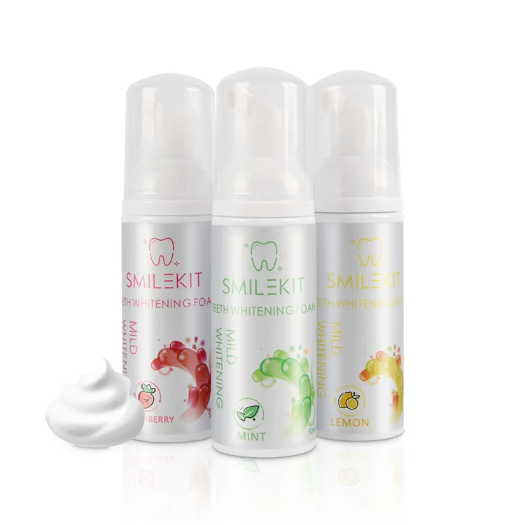 Xylitol Strawberry Lemon Mint Tooth Paste OEM Anticavity Teeth Whitening  Foam Mousse Toothpaste